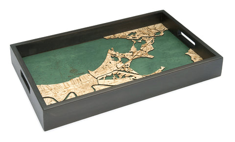 Wood Map of New Orleans Serving Tray