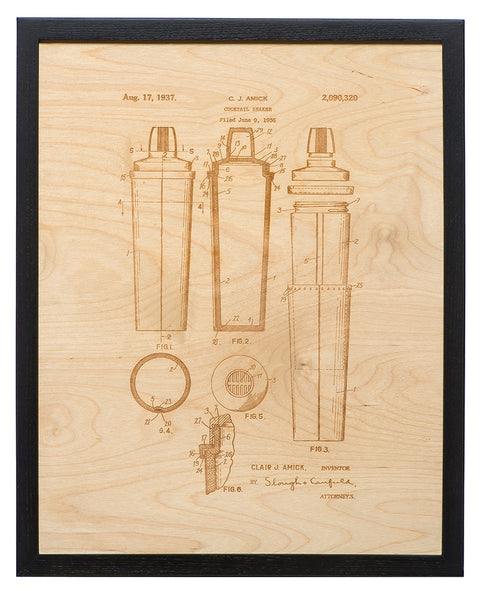 Wood Cocktail Shaker Patent Art