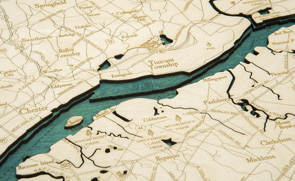 Topography Details of Wood Map of Philadelphia