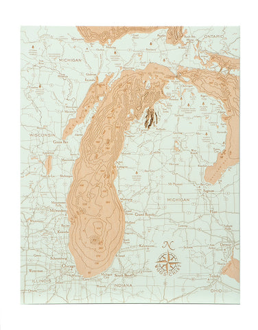 Lake Michigan "Fire & Birch" Series- 15" X 19"