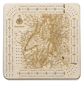 Map of Puget Sound Cribbage Board