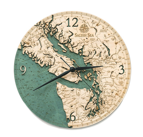 Wood Map of Salish Sea Clock