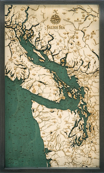 Map of Salish Sea Serving Tray