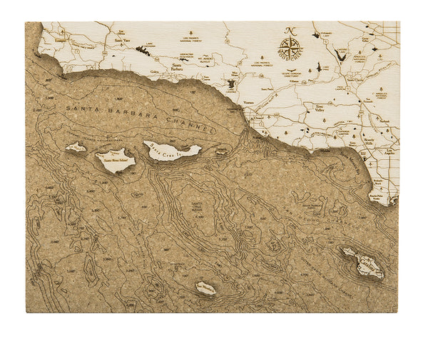Cork Map of Santa Barbara