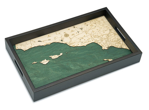 Santa Barbara/Channel Islands Map Wood Serving Tray