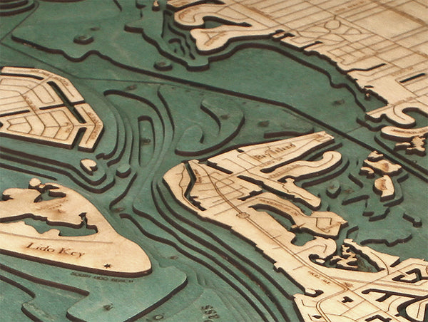 Topography Details of Siesta Keys Map