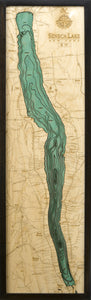 Map of Seneca Lake, New York 3-D Nautical Wood Chart