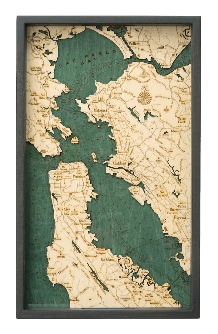 Map of San Francisco Bay Serving Tray