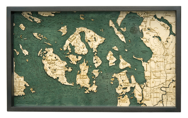 Map of San Juan Islands Serving Tray