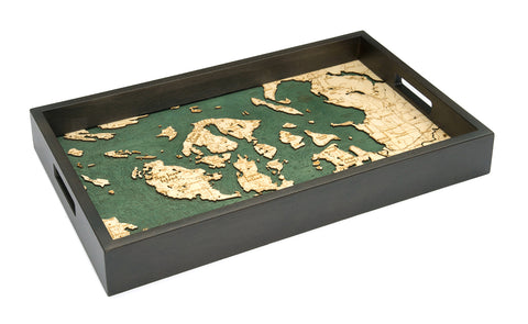 San Juan Islands Map Wood Serving Tray