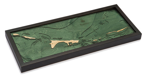 Walker's Cay Map 3-D Nautical Wood Chart