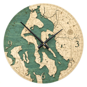 Whidbey and Camano Islands Sound Clock, 12" Diameter