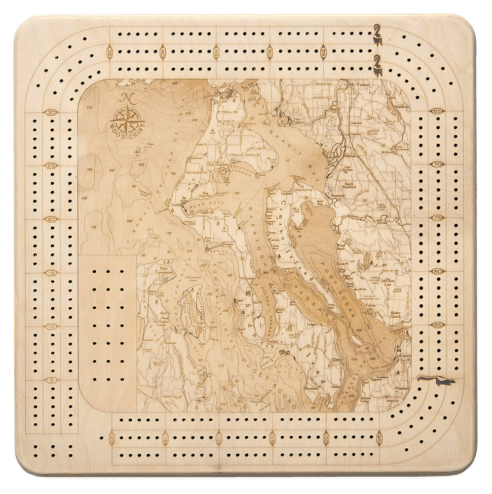 Whidbey and Camano Islands Cribbage Board