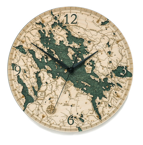 Lake Winnipesaukee Clock, 12" Diameter