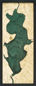 Map of White Rock Lake, Texas 3-D Nautical Wood Chart