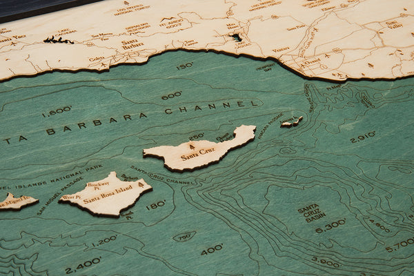 Santa Barbara/Channel Islands Single Layer Nautical Chart, 16"x20"